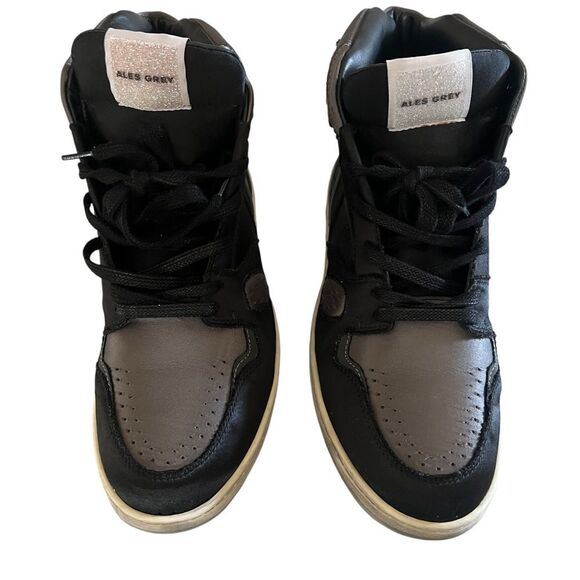 Ales Grey x Swarovski Battalion Luxury High Top Sneakers Black Grey Men’s 8 RARE main image 2